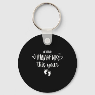 Womens Very Thankful This Year Happy Pregnancy Ann Keychain