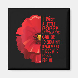 Womens Veterans Day Lest We Forget Red Poppy Flowe Magnet