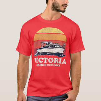 Womens Victoria BC Vintage Boating 70s Retro Boat T-Shirt
