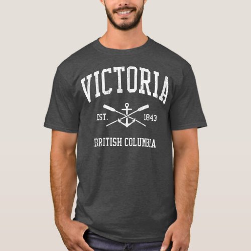 Womens Victoria BC Vintage Crossed Oars  Boat Anch T_Shirt
