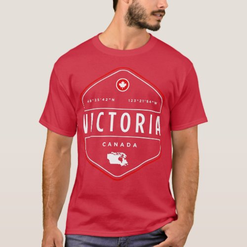 Womens Victoria Canada Map Flag  VNeck  T_Shirt
