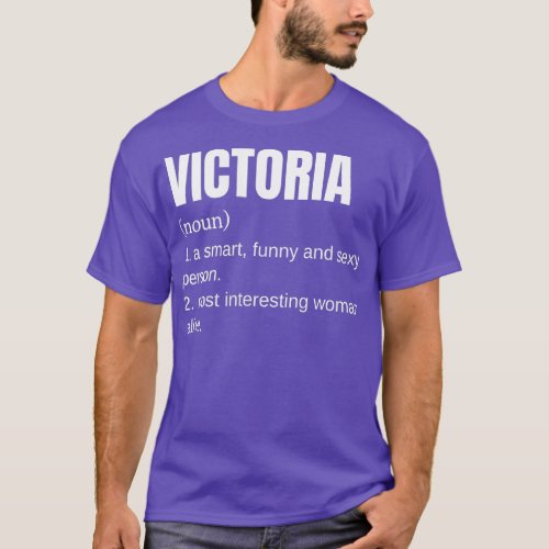 Womens Victoria Name Personalized First Name VNeck T_Shirt