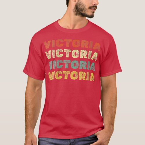 Womens VICTORIA PERSONALIZED RETRO VINTAGE GIFT FO T_Shirt