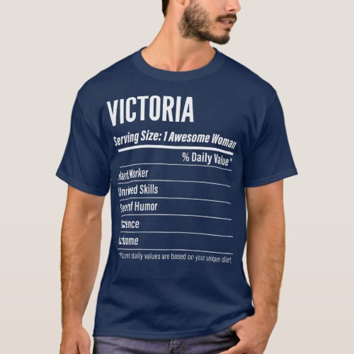 Womens Victoria Serving Size Nutrition Label Calor T_Shirt