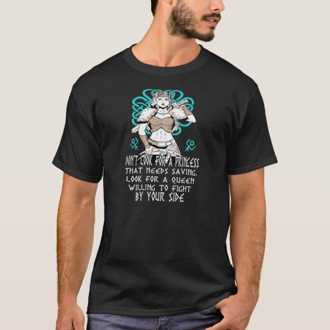 Womens Viking Woman Valkyrie Viking Princess Shiel T-Shirt (Front)
