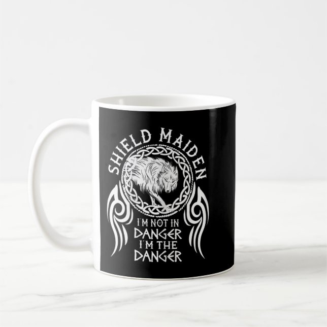 Womens vikings viking fenrir shieldmaiden Lagertha Coffee Mug (Left)