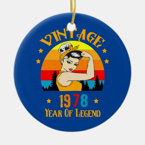 Womens Vintage 44 Years Old Girl 1978 Yr Of Ceramic Ornament
