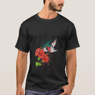Womens Vintage Bird Floral Nature Flowers Animal T-Shirt