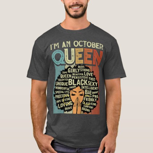 Womens Vintage Birthday Black History African Im  T_Shirt