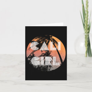 Womens Vintage California Retro Cali Girl Summerti Card