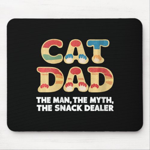 Womens Vintage Cat Dad The Man The Myth Snack Deal Mouse Pad