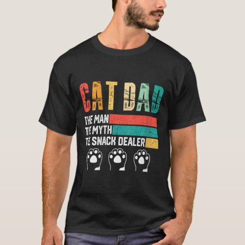Womens Vintage Cat Dad The Man The Myth Snack Deal T_Shirt