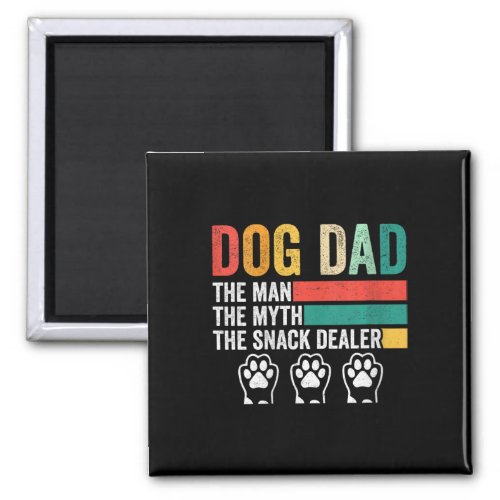 Womens Vintage Dog Dad The Man The Myth Snack Deal Magnet
