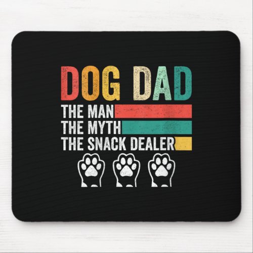 Womens Vintage Dog Dad The Man The Myth Snack Deal Mouse Pad