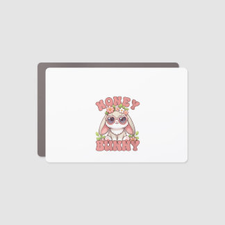 Womens Vintage Easter Honey Bunny Flowers Rabbit L Car Magnet