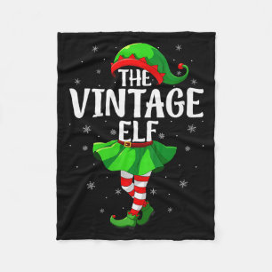 Womens Vintage Elf Christmas Girls Women Elf Squad Fleece Blanket