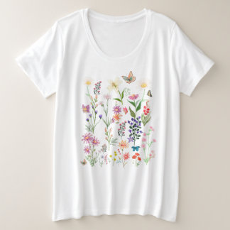 Women's Vintage Floral T-Shirt Boho Wildflower