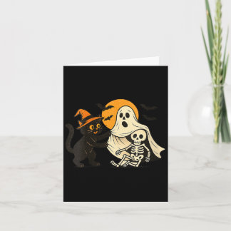 Womens Vintage Halloween Black Cat Revealing Card