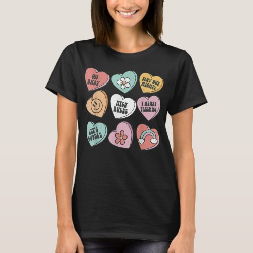 Womens Vintage Heart Candy Nicu Nurse Valentines  T_Shirt