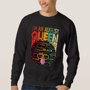 Womens Vintage Melanin Afro August Queen Black His Sweatshirt