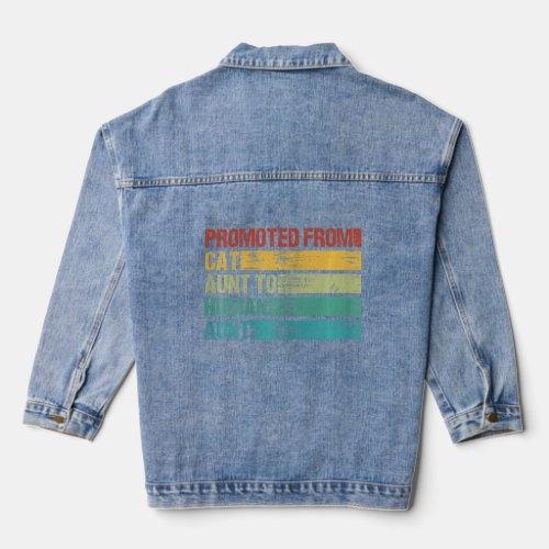 Womens Vintage Promoted from Cat Aunt to Human Aun Denim Jacket