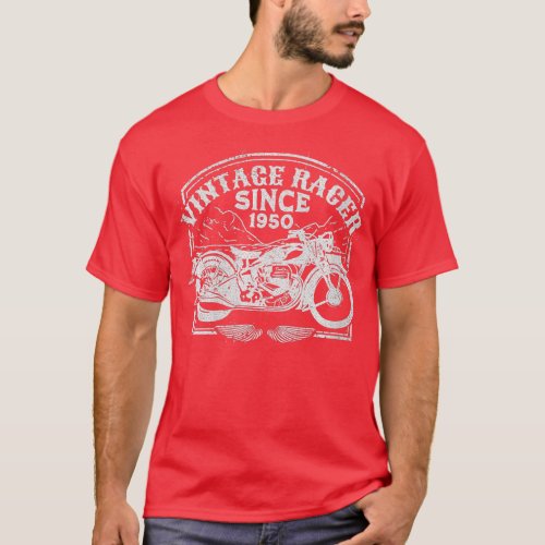 Womens Vintage Racer Since 1950 Retro Motorbike  M T_Shirt