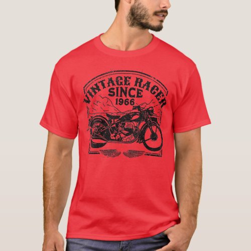 Womens Vintage Racer Since 1966 Retro Motorbike  M T_Shirt