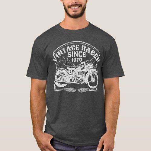 Womens Vintage Racer Since 1970 Retro Motorbike  M T_Shirt