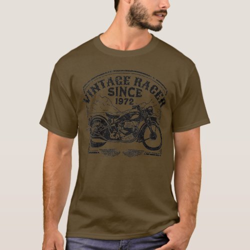 Womens Vintage Racer Since 1972 Retro Motorbike  M T_Shirt