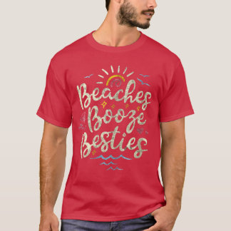 Womens Vintage retro Best Friend Girls Beaches Boo T-Shirt