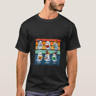 Womens Vintage Retro Group Boo Ghosts Halloween Bo T-Shirt
