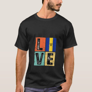 Womens Vintage Retro I Love Barbados Flag For Barb T-Shirt