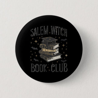 Womens Vintage Salem Book Club Black Cat Bookish Button
