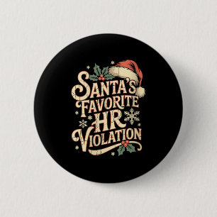Womens Vintage Sarcastic Retro Hr Violation Christ Button