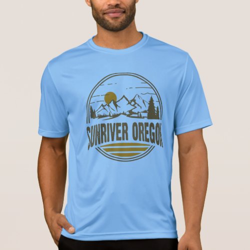 Womens Vintage Sunriver Oregon Mountain Hiking So T_Shirt