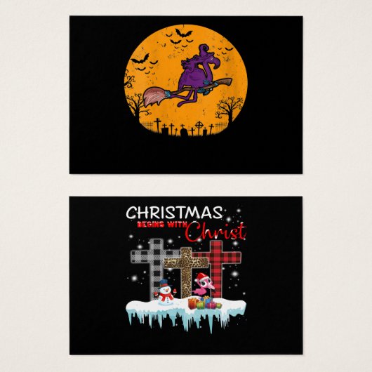 Womens Vintage Witch Flamingo Costume Halloween (Front & Back)