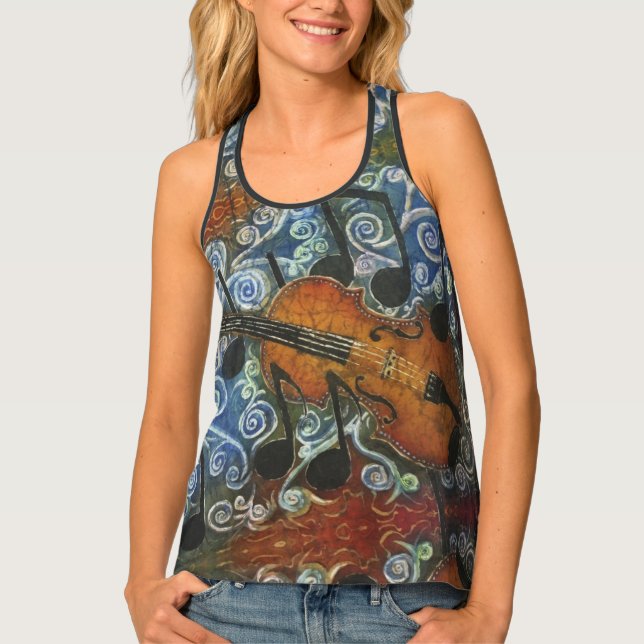 Women's Violin Racerback Tank Top (Front)