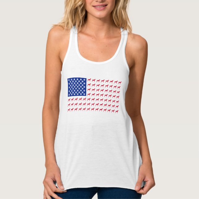 Women's Vizsla American Flag Tank (Front)