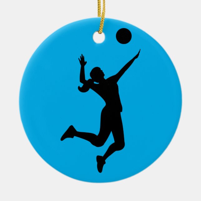 women's volleyball figure ceramic ornament (Front)