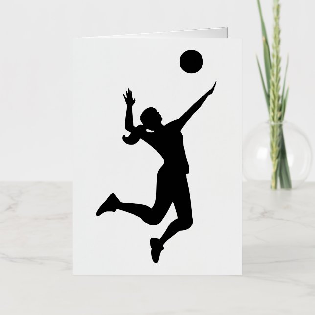 women's volleyball figure foil greeting card (Front)