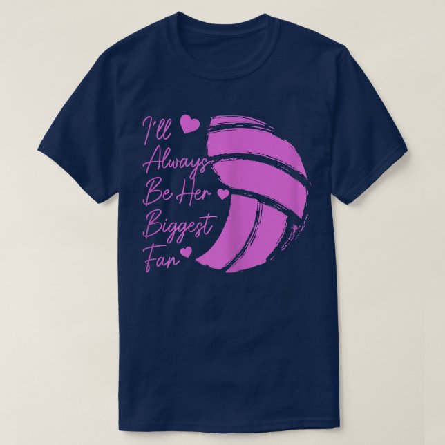Womens Volleyball Mom Her Biggest Fan Volleyball D T-Shirt (Design Front)