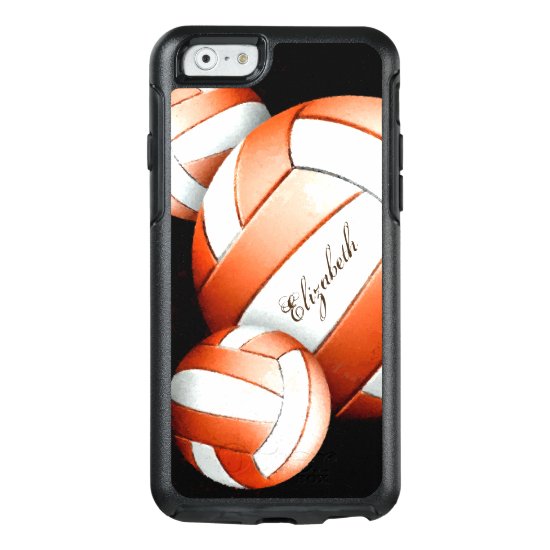 Women's Volleyball orange and white on black OtterBox iPhone 6/6s Case