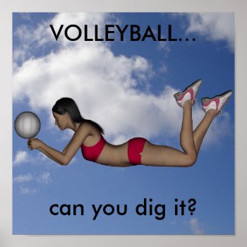 Womens Volleyball Poster by Baysideimages at Zazzle