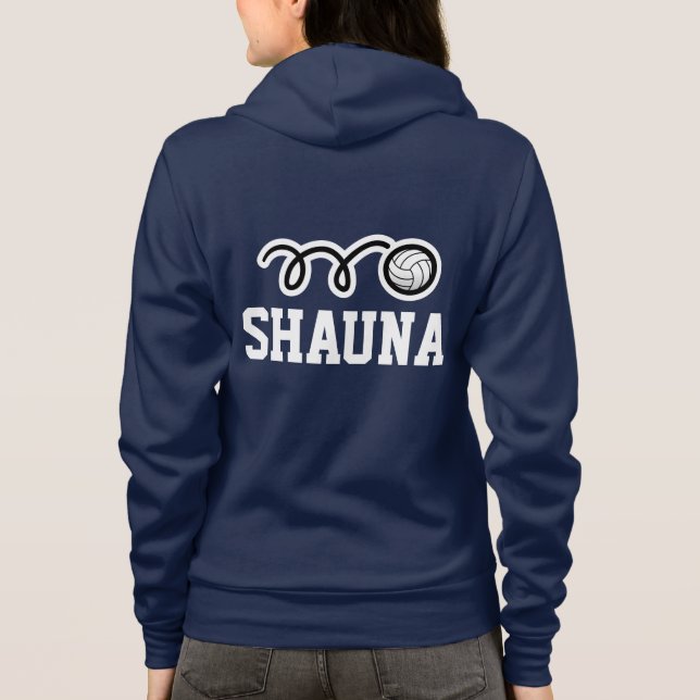 Women's volleyball team | player hoodies with name (Back)