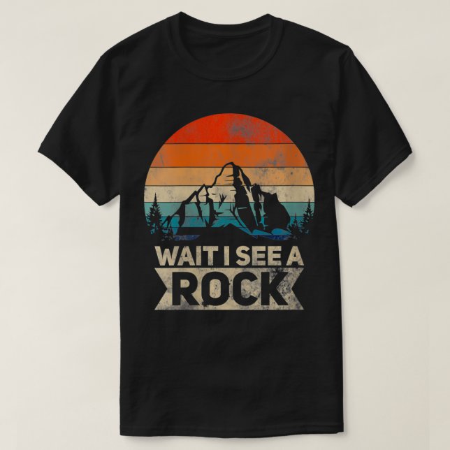Womens Wait I See A Rock Funny Geologist Idea VNec T-Shirt (Design Front)