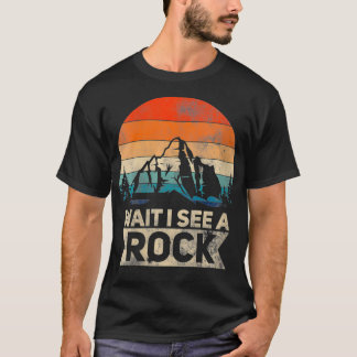 Womens Wait I See A Rock Funny Geologist Idea VNec T-Shirt