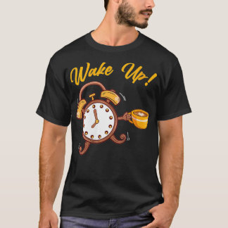 Womens Wake Up Alarm Clock Owl Nocturnal Caffeine  T-Shirt