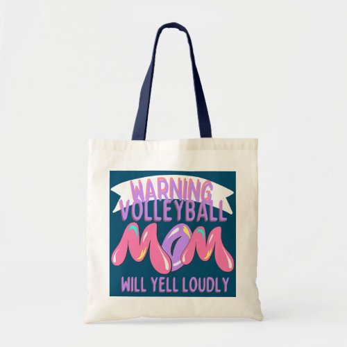 Womens Warning Volleyball Mom Cute Mom Life Tote Bag