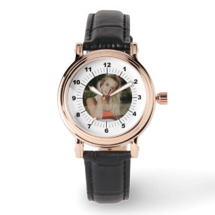 Women's Watch - Personalized Square Black Leather