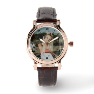 Women's Watch - Personalized Square Brown Leather